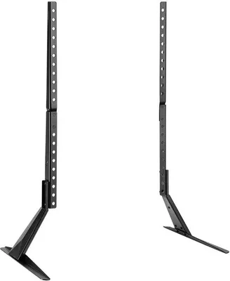 Obrázek produktu pro Ibenzoa® Nastavitelný televizní stojan, černý – pro televizory o velikosti 23–75 palců (58,4–190,5 cm), výškově nastavitelné VESA kolejnice, nosnost až 40 kg