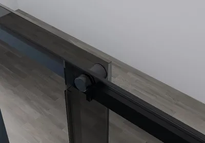 Obrázek produktu pro Sprchový kout Santoro L/P - 8 mm - černá matná, grafitové sklo - 150x90x195 cm - posuvný