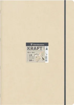 Produktbild von Clairefontaine 5x Kraft Skizzenheft A3, 20 Blatt 115g 975939C