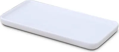 Produktbild von Kleiner rechteckiger Keramik-Schminktisch, Badewannenablage, Badezimmerregal, Kosmetikablage, für Papierhandtücher, Kerzen, Handtücher, Pflanzen, Schmuck, Ringe, Geschirr, Parfüm, Shampoo – weiß