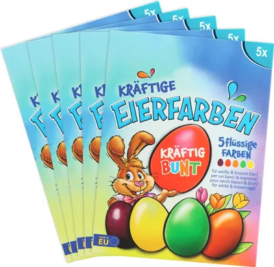 Produktbild von com-four® 25x Eierfarben kräftig - einfach Eier kaltfärben - flüssige, kräftige Eierfarben für weiße und braune Eier - flüssige Ostereier-Farbe