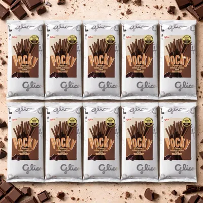 Produktbild von Pocky Double Chocolate Softpack 10 x 47g Vorratspack