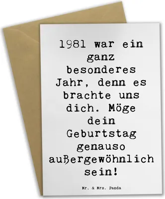 Produktbild von Mr. & Mrs. Panda Glückwunschkarte Spruch 1981 Geburtstag Wunder - Weiß - Geschenk, Grußkarten, Geburtstagsdekoration, Grußkarte, Geburtstagsgeschenk, geliebt, 41.