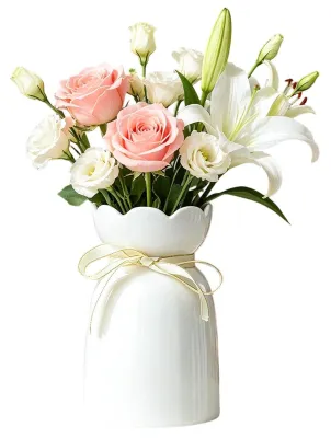 Produktbild von Elzusha – Weiße Keramikvasen für Blumenarrangements und Dekoration