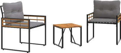 Obrázok produktu pre vidaXL Súprava záhradného nábytku, 3 kusy, svetlosivá