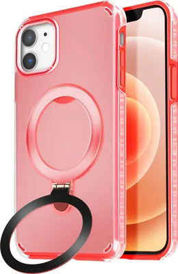 Produktbild von Avizar, MagSafe Hülle für Apple iPhone 12 / 12 Pro Stoßfest mit Klappständer, Rot