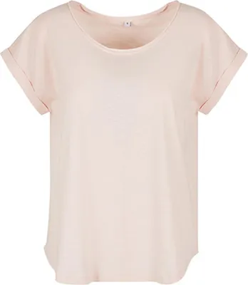Produktbild von Build Your Brand BY036 | Damen Long Slub Tee / Hinten extra lang geschnitten - Farbe: Pink - Größe: M