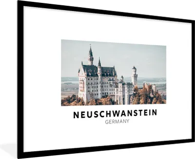 Produktbild von MuchoWow® Gerahmtes Poster Deutschland - Schloss - Architektur 90x60 cm - Poster mit Schwarzem Bilderrahmen Wandposter Rahmen Foto Bilder - Wanddekoration - Fotos