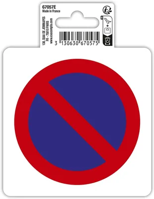 Produktbild von Exacompta 67057E Selbstklebendes 10x10 cm rotes PVC-Parkverbotsschild