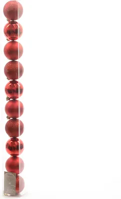 Produktbild von Weihnachtskugeln Mix Kunststoff 6cm rot, 10er Set
