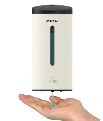Image de Distributeur de savon automatique, montage mural, 750 ml, acier inoxydable, blanc, sans contact