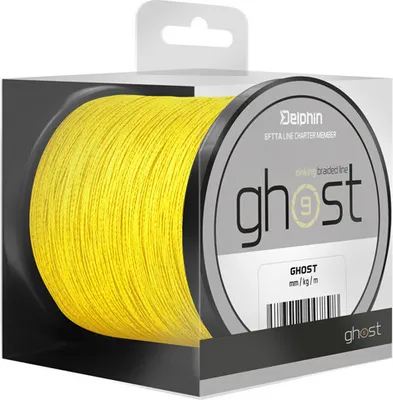 Produktbild von DELPHIN GHOST 8+1, 600m, 0,16mm, 8.2kg / 18,08lbs, gelb, Karpfen Angelschnur, 101003050