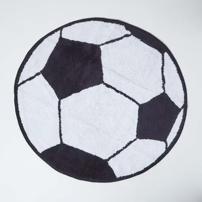 Produktbild von HOMESCAPES Kinderteppich Fussball 100% Baumwolle