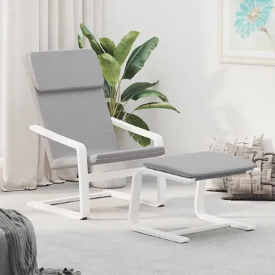 Image de Maison Exclusive - Fauteuil de détente avec repose-pieds, tissu gris clair