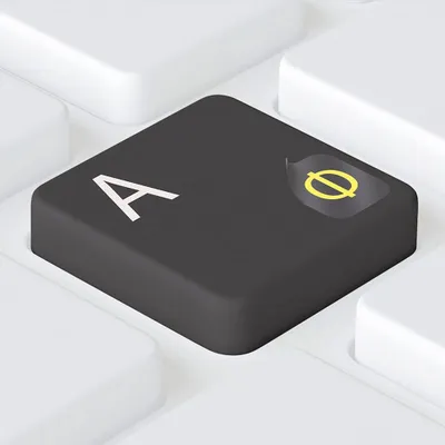 Zdjęcie produktu dla Naklejki na klawiaturę rosyjską przezroczyste uniwersalne 5 x 6 mm, żółte