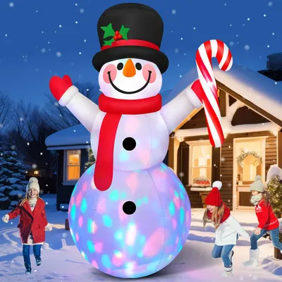 Aufblasbarer Weihnachts-Schneemann 2,4 m mit LED