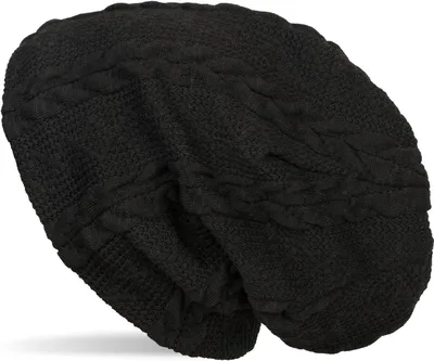 Produktbild von styleBREAKER warme Feinstrick Beanie Mütze mit Zopfmuster und Fleece Innenfutter, Slouch Longbeanie, Uni 04024131