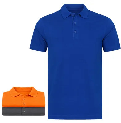 Produktbild von Mivaro Herren 3er Pack Poloshirts Blau / Orange / Anthrazit - aus 100% Baumwolle - kurzarm Polo mit Kragen & 3-Knopf-Leiste, Regular Fit, Piqué Stoff, Atmungsaktiv, große Größen XS bis 5XL