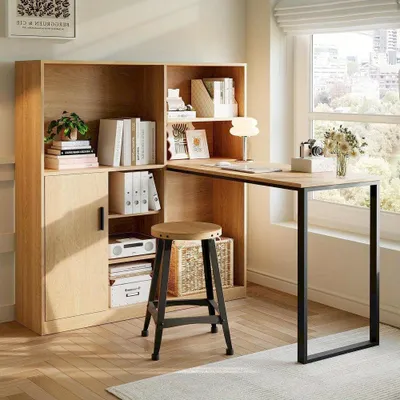 Immagine prodotto di Scrivania - Tavolo da lavoro - Postazione di lavoro - Piano di lavoro - Scrivania per computer - Colore naturale - Larghezza 120 cm