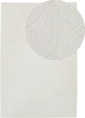 Produktbild von BELIANI Teppich Cremeweiß 140 x 200 cm Kurzflor Baumwolle Handgewebt Rechteckig Modern