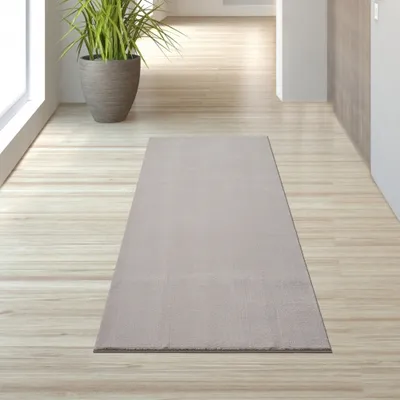 Produktbild von Flauschiger Teppich in sandfarben Größe - 80 x 300 cm