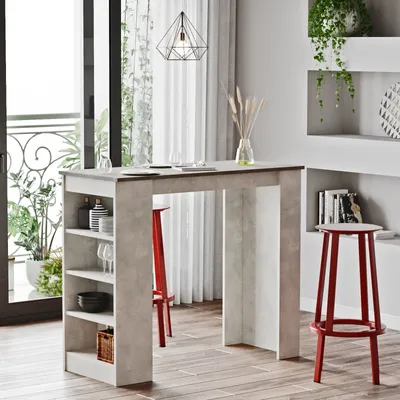 Obrázek produktu pro Skye Decor, St1-Gt, Stehtisch, Grau, 100 % MELAMINBESCHICHICHTETETETETETE SPANPLATTEN, 120 x 51,6 x 101,8 cm