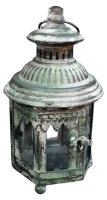 Immagine prodotto di Lanterna "Orient" verde antico con patina vintage, 25 cm