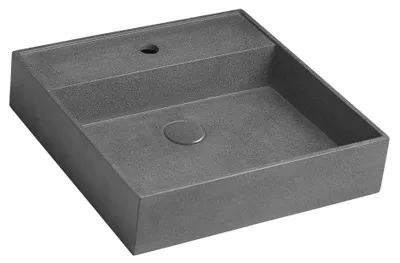 Immagine prodotto di Sapho Quadrado - Lavabo da appoggio 460x460 mm, senza sfioratore, 1 foro per rubinetto, granito nero AR468