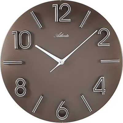 Produktbild von Atlanta 4397/3 Wanduhr Quarz analog braun rund