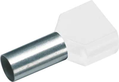 Immagine prodotto di Cimco Doppio terminale per cavi 2 x 0,5 mm² x 8 mm, bianco, confezione da 100 pezzi.