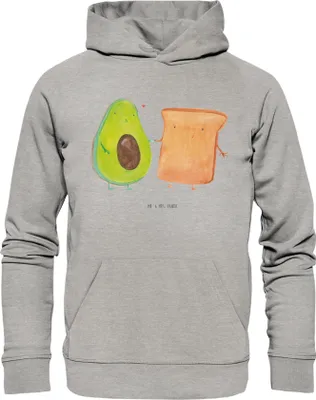 Produktbild von Mr. & Mrs. Panda Bedruckter Hoodie Avocado Toast Größe L - Heather Grey - Geschenk, Liebe, Sweatshirt, Hochzeitsgeschenk, Statement-Hoodie, Pullover, Kapuzenpulli, Hoody