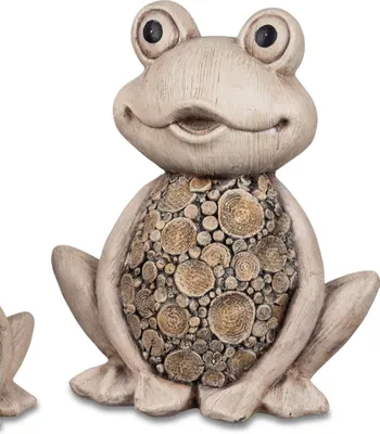 Produktbild von Dekofigur Frosch HOLZOPTIK H. 33cm braun Kunststein Formano Garten S25