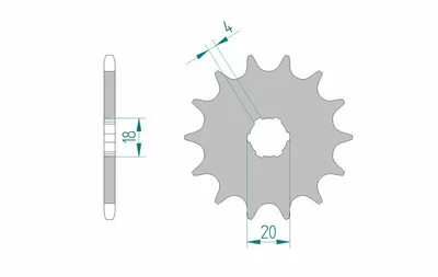 Produktbild von AFAM Stahl Standard Ritzel vorne - 520