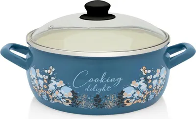 Produktbild von 5-Liter-Topf mit Glasdeckel Cooking Delight Metalac Emaille/24 cm/5 l