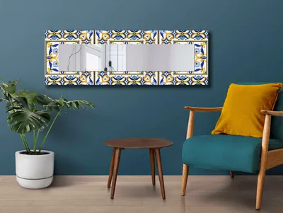 Obrázok produktu pre Wallity, 40120NISMA-017, Dekoratívne zrkadlo, ZRKADLO, Modrá, 20 x 100 cm