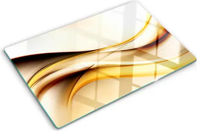 Produktbild von Tulup Glas Herdabdeckplatte - 80x52 cm - Glaskeramikkochfeld-Abdeckung Spritzschutz Glasabdeckplatte - Einteilig - Kunst: Modern & Klassisch - Abstrakte Wellen - Gelb