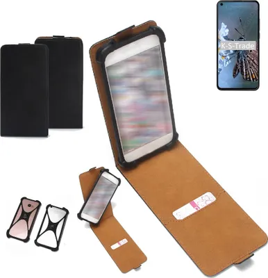 Produktbild von K-S-Trade Handyhülle Schutzhülle kompatibel mit HTC Desire 20 Pro Hülle Case Cover Flip Style Bumper schwarz 1x