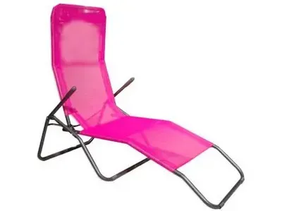 Zdjęcie produktu dla składany leżak metalowy 186x60x98cm PINK ciemny, nośność 100kg