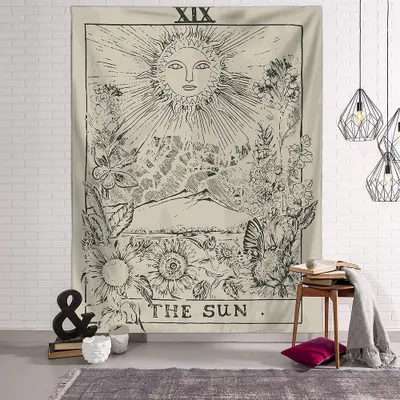 Produktbild von 150cmx 130cm Wandteppich, Makata, Wandschal, Natur, Wanddekoration, weiches Material, Teppich für Wohnzimmer, Schlafzimmer, Yogamatte, Picknickdecke, Wanddekoration, Farbe 34
