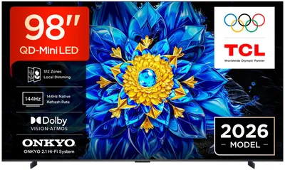 Produktbild von TCL P8L 98P8L, 2,49 m (98"), 3840 x 2160 Pixel, QLED, Smart-TV, WLAN, Schwarz