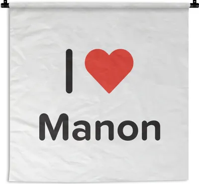 Produktbild von MuchoWow® Wandteppich Wandbehang Ich liebe - Manon - Mädchen 150x150 cm Tapisserie Dekoration Wandtuch - Wohnaccessoires - Modernes