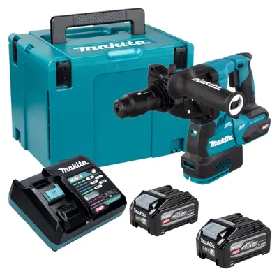 Immagine prodotto di Martello perforatore a batteria Makita HR 002 GU201 40 V max. 2,9 J SDS plus Brushless + 2 batterie da 4,0 Ah + caricabatterie + Makpac