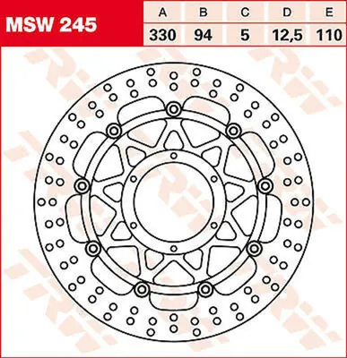 Immagine prodotto di Disco freno TRW "MSW245" flottante, mi