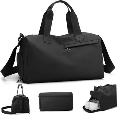 Immagine prodotto di Borsa da palestra per uomo e donna - con scomparto per scarpe - borsa da allenamento leggera - borsa da palestra capiente da viaggio - borsa impermeabile da piscina per i viaggi