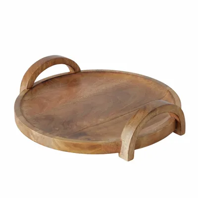 Obrázok produktu pre Podnos z mangového dreva JULINA, Ø 35 cm