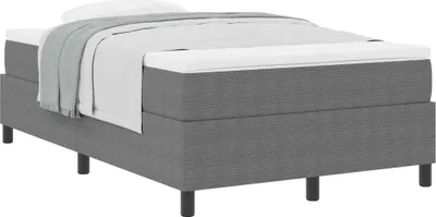 Productafbeelding van Boxspringbed Lichtgrijs en wit. 120 x 190 cm Katoen Stof