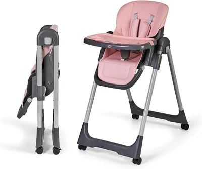 Immagine prodotto di Seggiolino per bambini Evolutief - Sedia pappa per neonati - Per mangiare insieme - 7 altezze, 3 posizioni - Fino a 15 kg - Rosa
