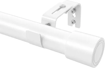 Image de Barre de rideau réglable, blanche, 25 mm, longueur 84-220 cm