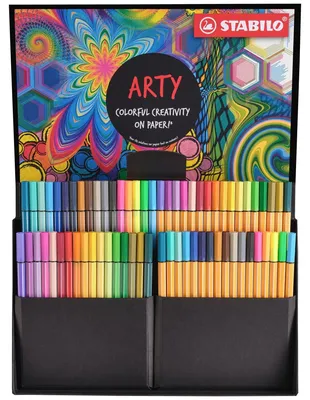 Obrázok produktu pre STABILO ARTY Creative Set, Stredná, 68 farba/farieb, Modrá, Rumenec, Karmín, Zelená, Šedá, Khaki, orgován, Limetka, Oker, Oranžová, Purpurová,..., 0,4 mm, Viacfarebný, 3 rok / roky