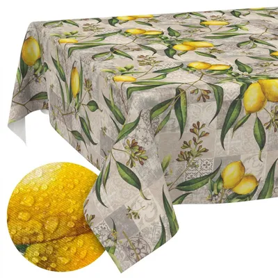 Zdjęcie produktu dla Serwetka stołowa z motywem cytryn | Można prać | 240x140 cm